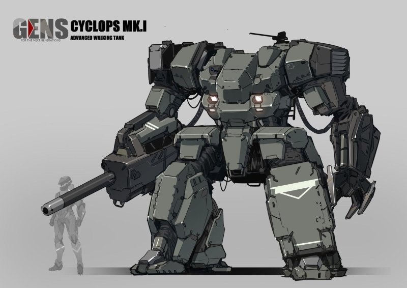 Боевой мех Sci Fi Art