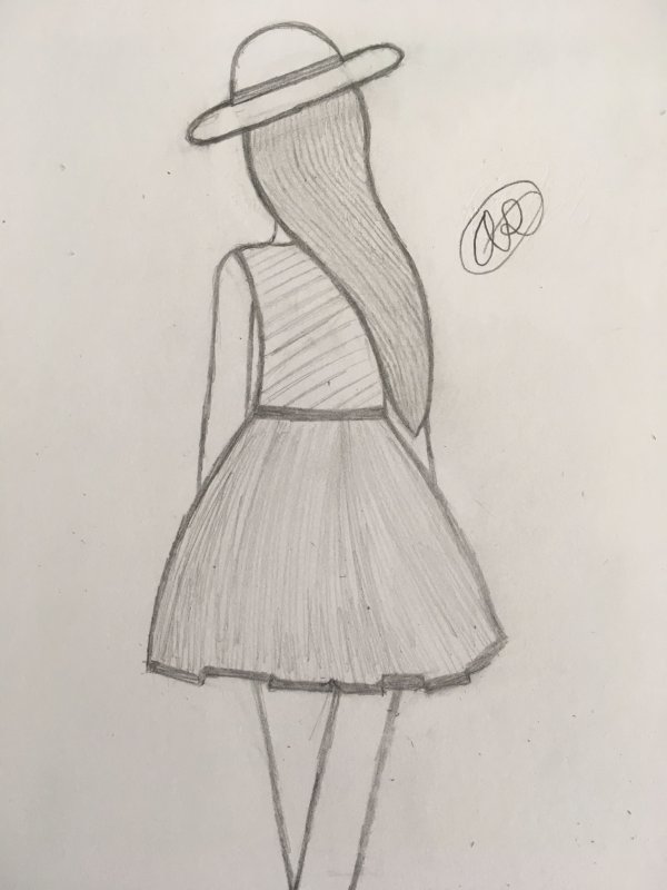 рисунки девушек карандашом