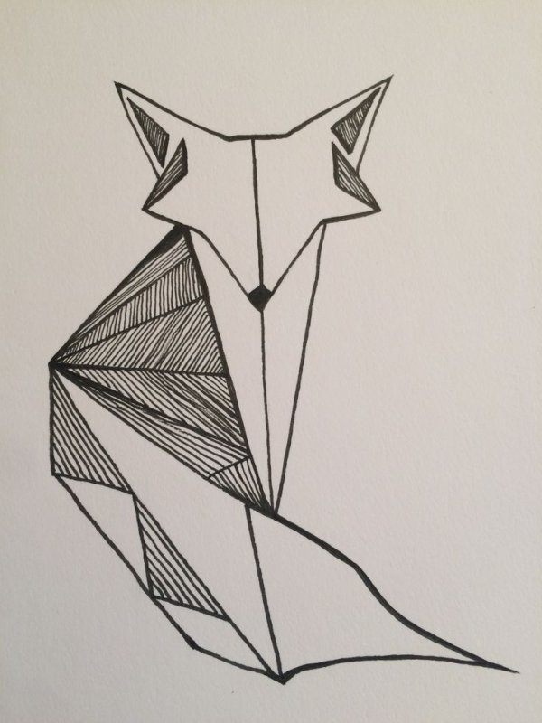 лиса из геометрических фигур