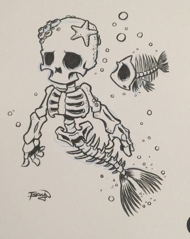 Рисунки для скетчбука череп