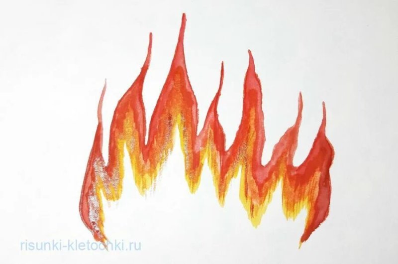 Рисунок огня для срисовки