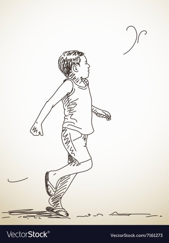 Бегущий ребенок рисунок карандашом