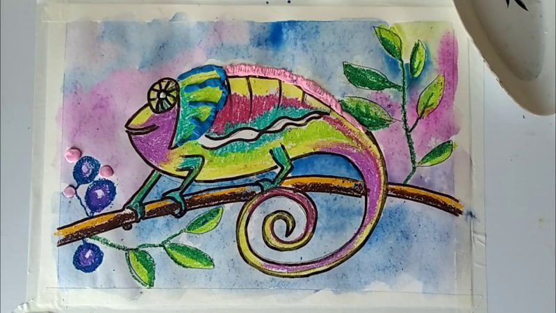 хамелеон рисунки