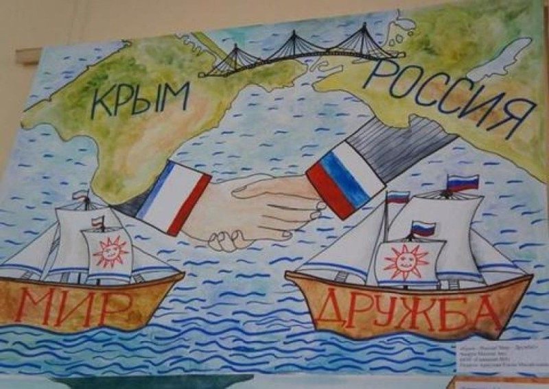 Рисунок присоединение Крыма и Севастополя к России