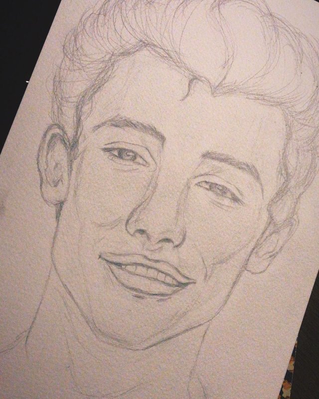 Портрет Пейтона карандашом