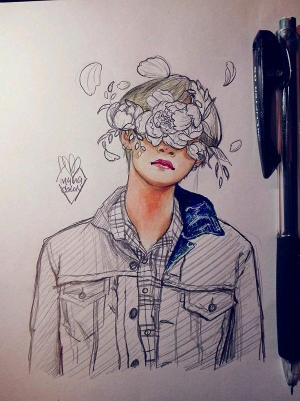 БТС арты на скетчбуке