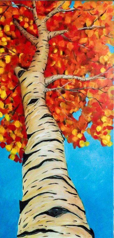 осеннее дерево живопись