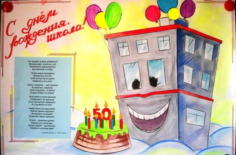 Рисунок к юбилею школы