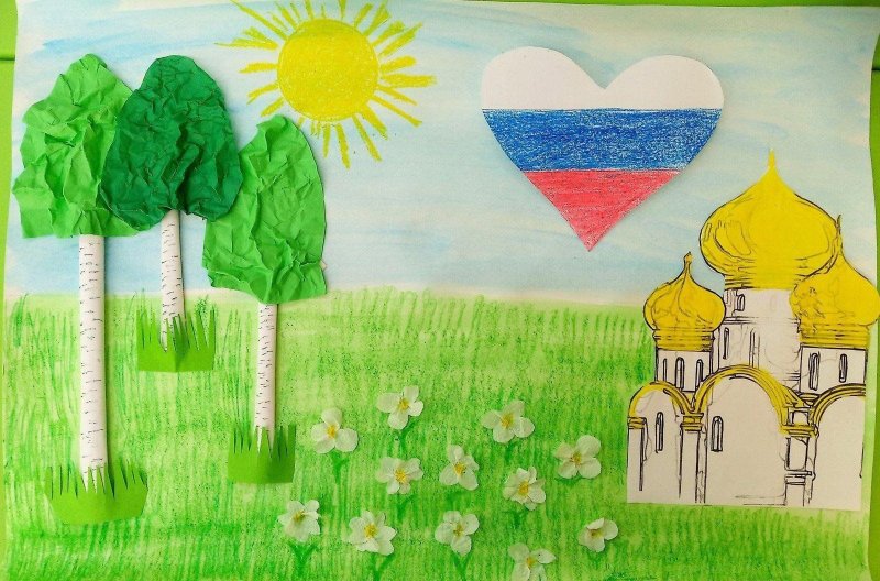 Рисунок на тему Россия Родина моя
