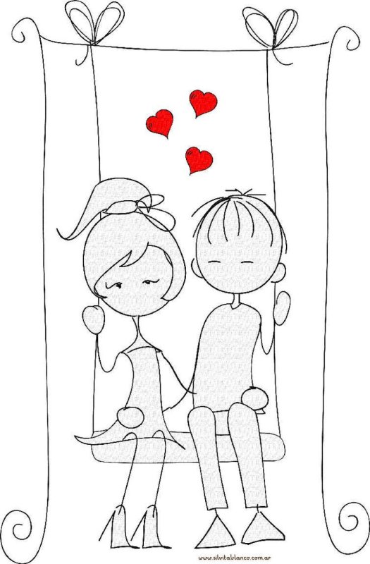 Влюбленные рисунок