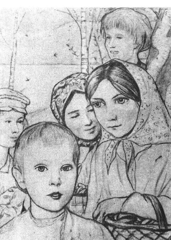 Иллюстрация к произведению Некрасова крестьянские дети