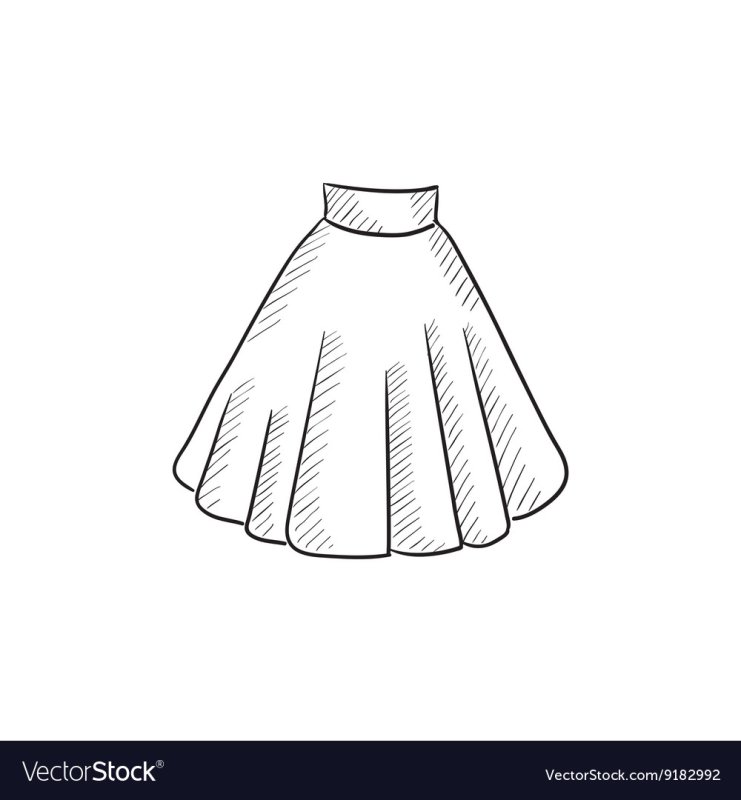 Коническая юбка эскиз