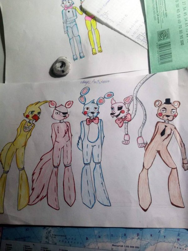 Рисунки ФНАФ для срисовки легкие