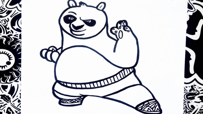 Кунг фу Панда рисунок карандашом