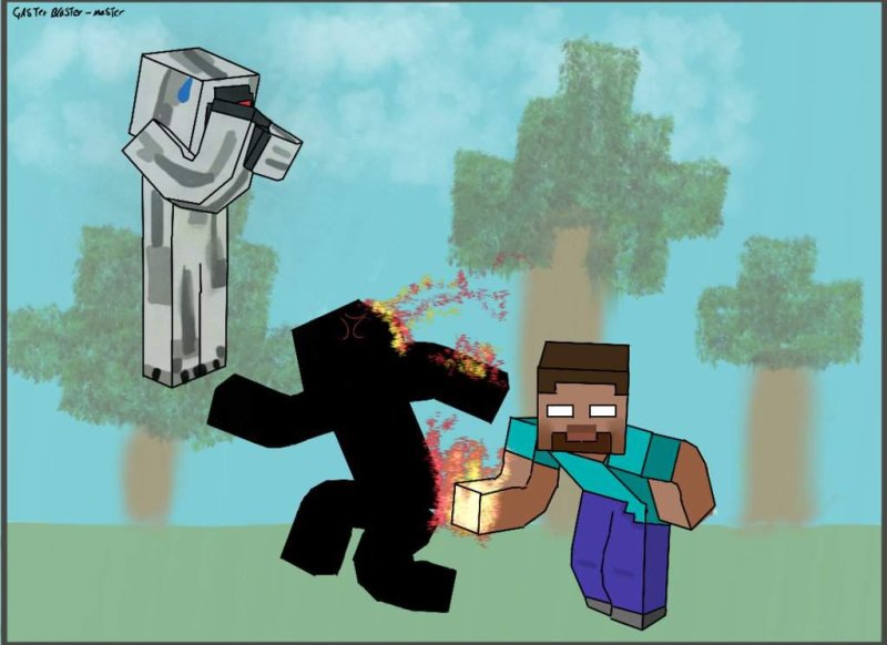 Entity 303 null and Herobrine