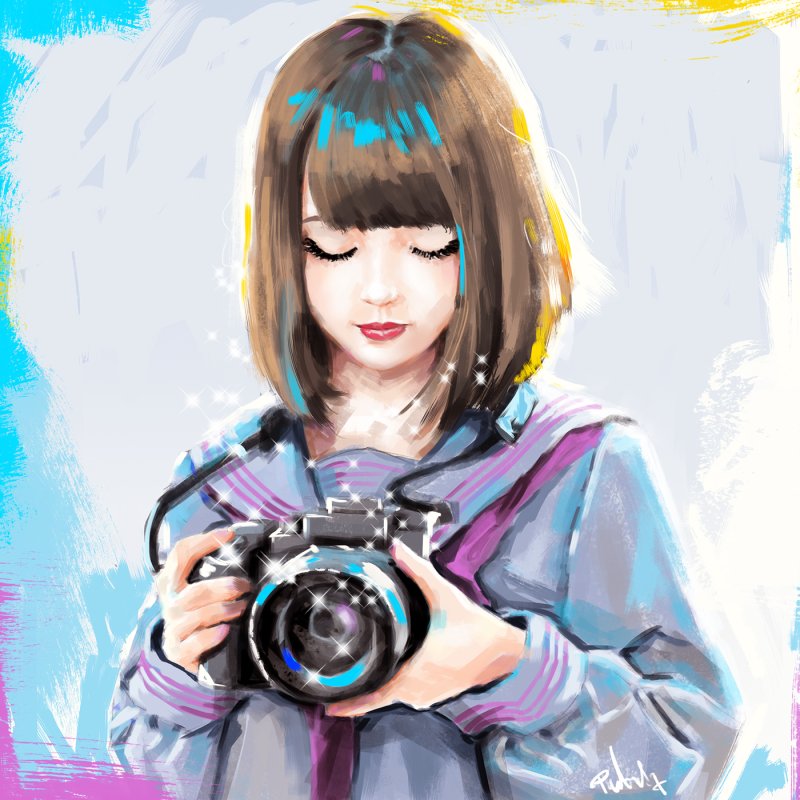 Человек с фотоаппаратом арт