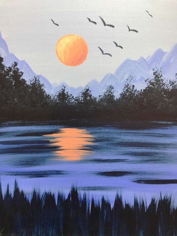 Рисунки гуашью пейзажи