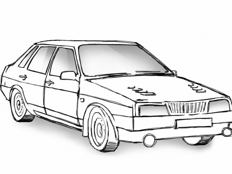 ВАЗ 21099 сбоку рисунок