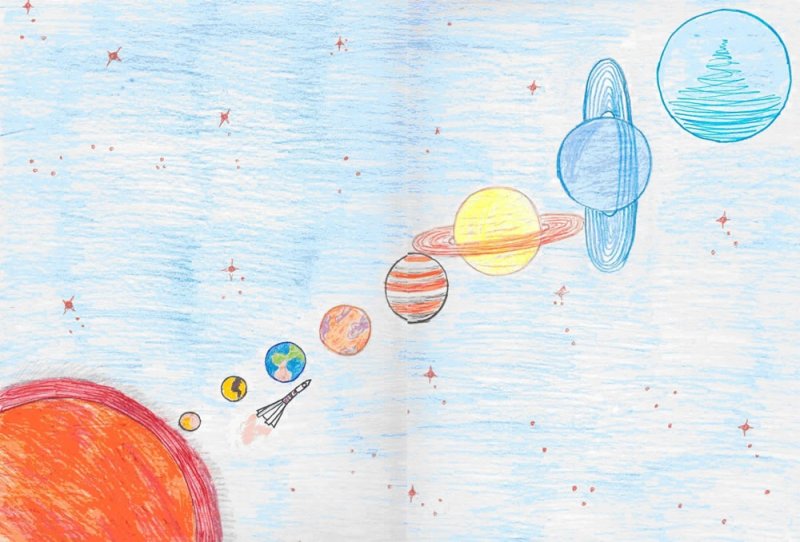 рисование для детей космос