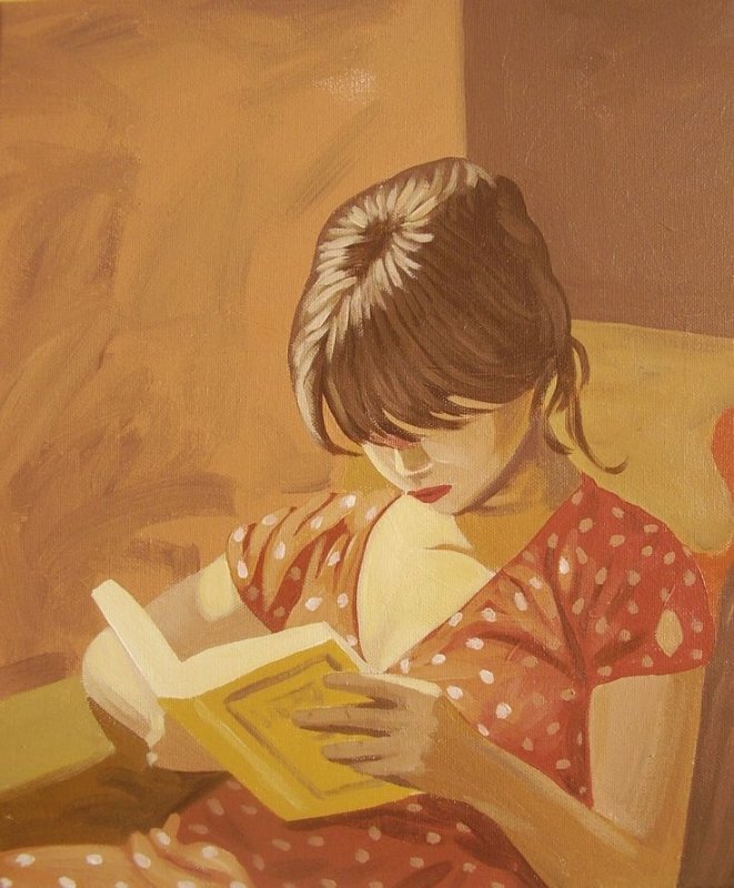 Девушка с книгой рисунок