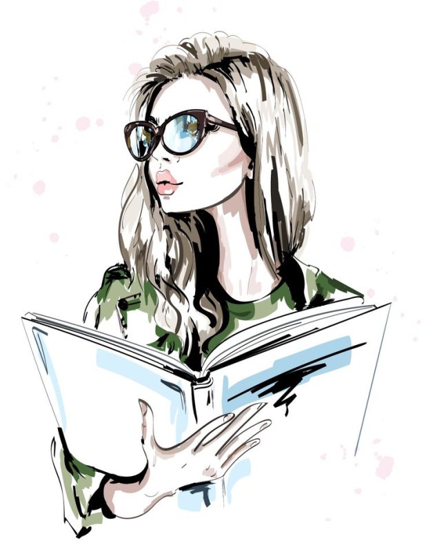 Девушка с книгой рисунок