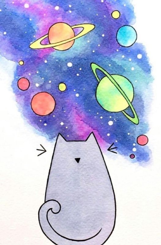 Нарисовать космос карандашом