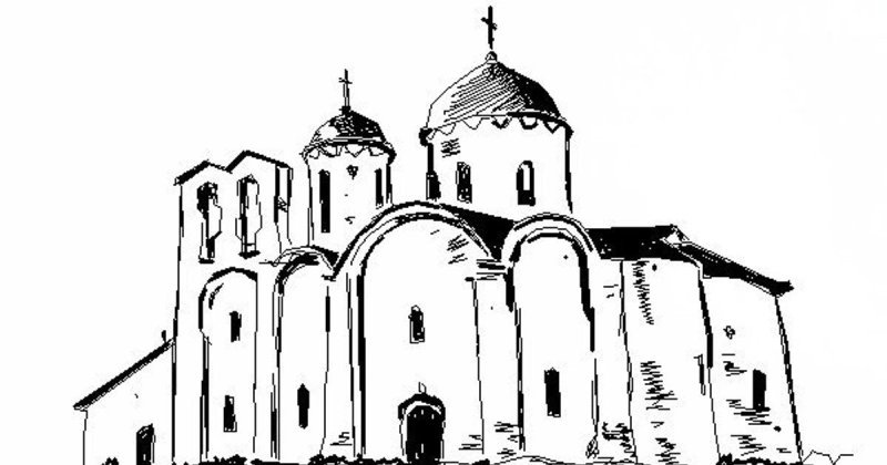 Церковь рисунок карандашом