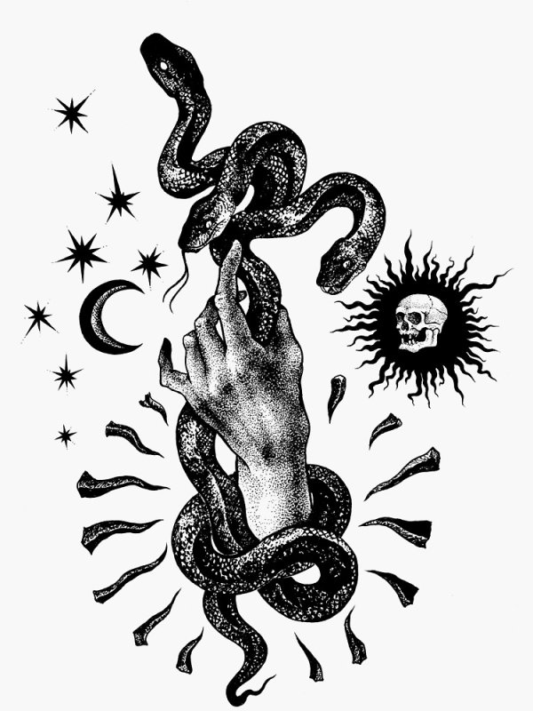 Змееносец тату эскиз