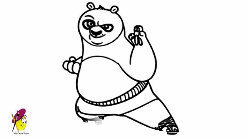 Кунг фу Панда раскраска для детей