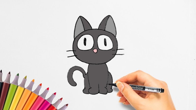 Рисунки для срисовки котики