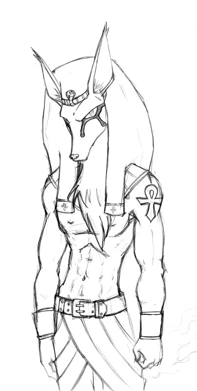 Египетский Бог Анубис раскраска