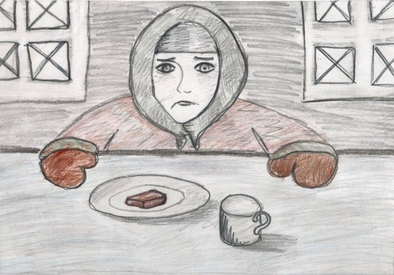 Рисунок блакада Ленинграда