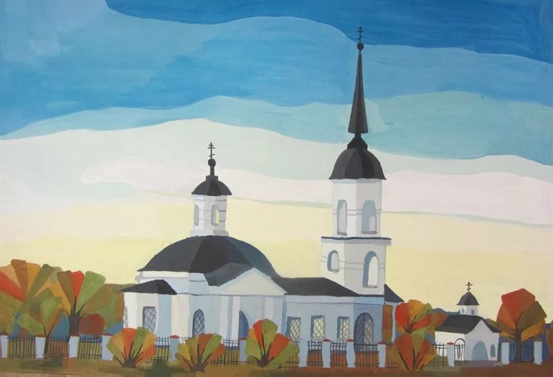 Церковь детский рисунок