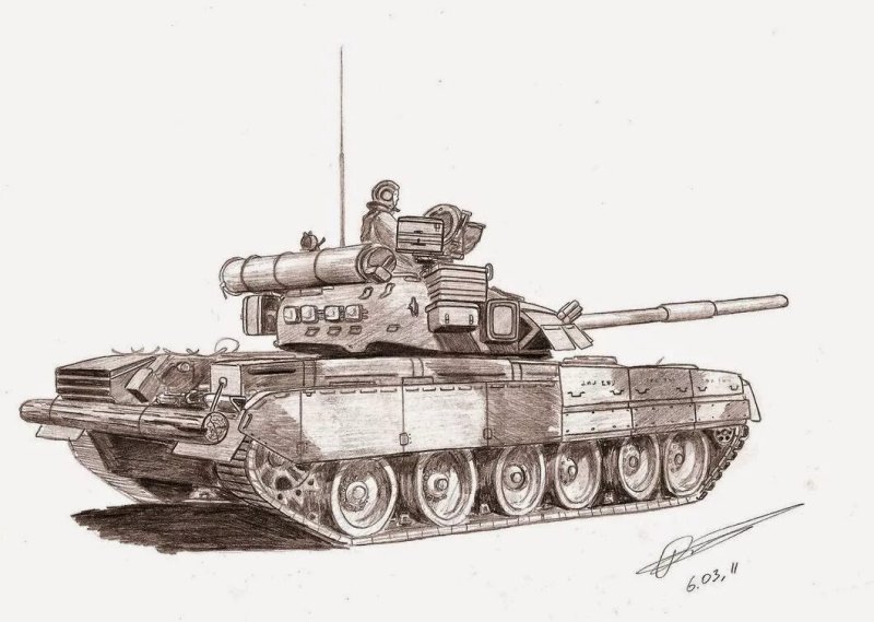 Танк т-80 рисунок