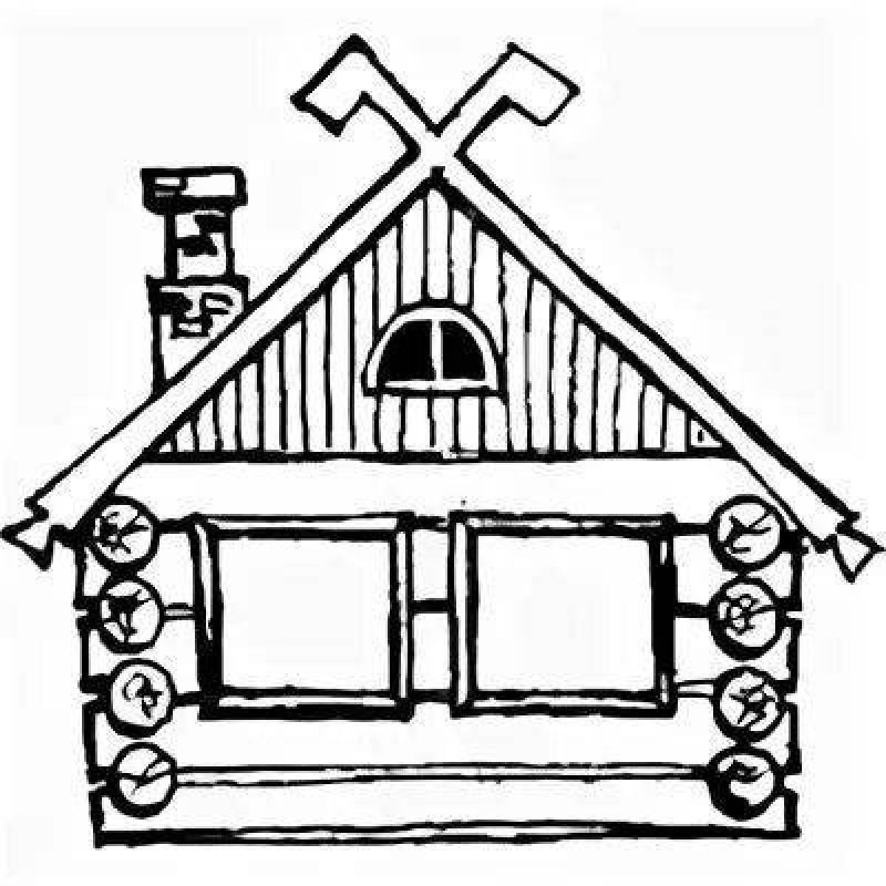 Раскраска русской избы