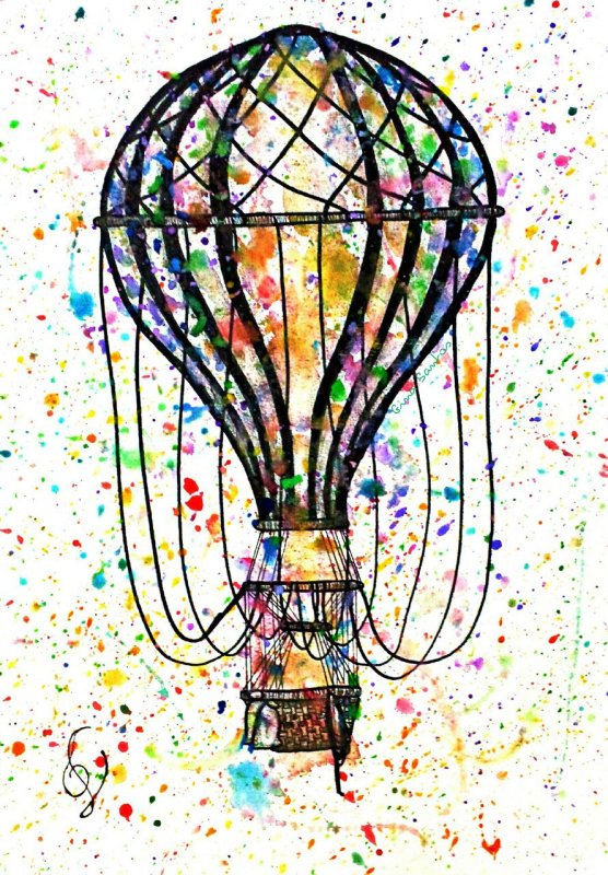 Нарисованный воздушный шар в графике