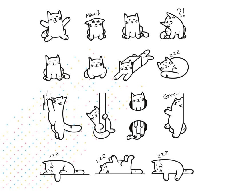 Котик стилизованный рисунок