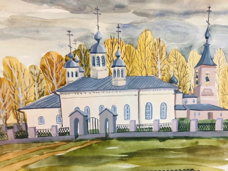 Воскресенский собор Череповец рисунок