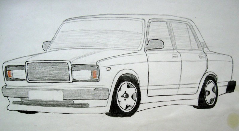 ВАЗ 2105 карандашом сбоку