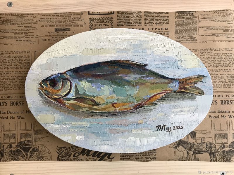 Рыба живопись маслом