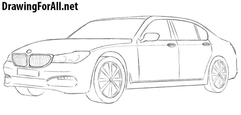 Машина BMW сбоку лёгкая