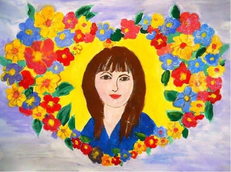 Детские рисунки ко Дню матери
