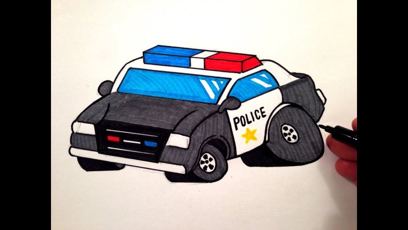 полицейская машина для срисовки