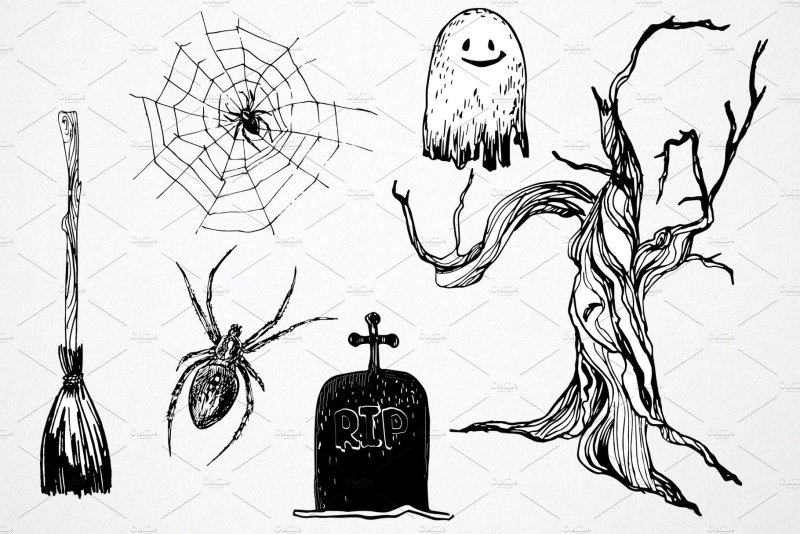 Рисунки для скетчбука Хэллоуин