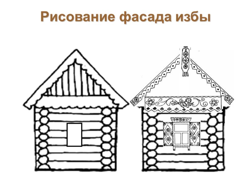 Рисование избы
