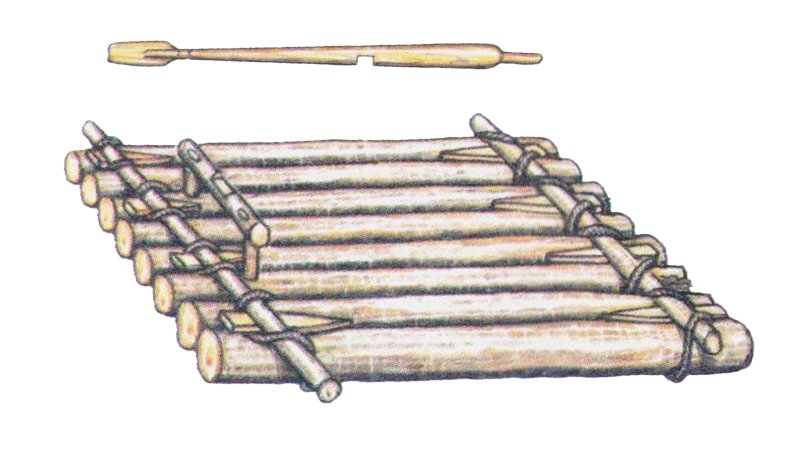 Плот из бревен