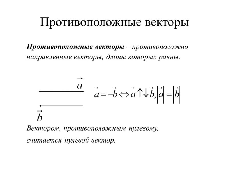 Противопрложеые векьооы