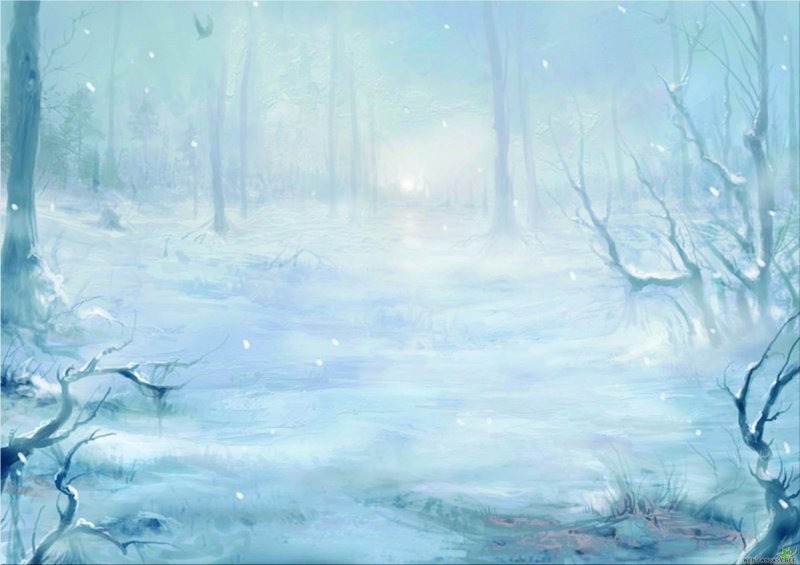 Зимний лес фон арт