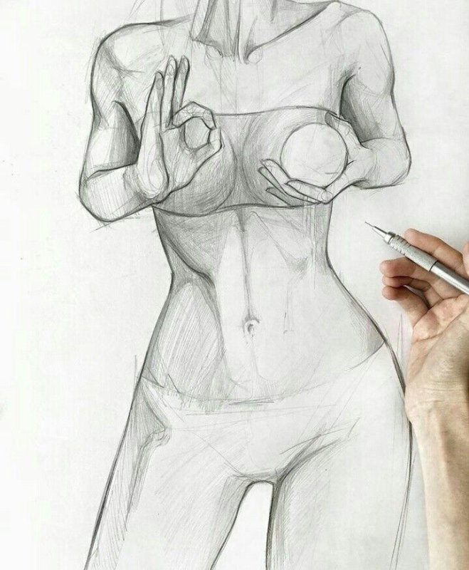 Тело карандашом