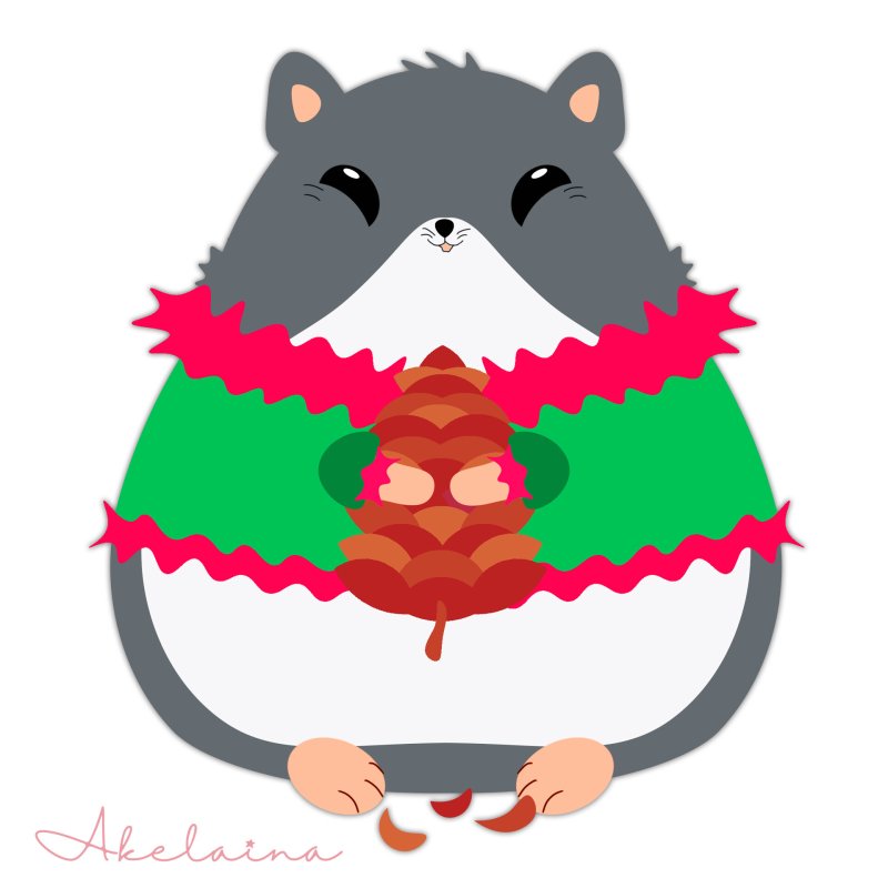 Новогодний хомяк арт
